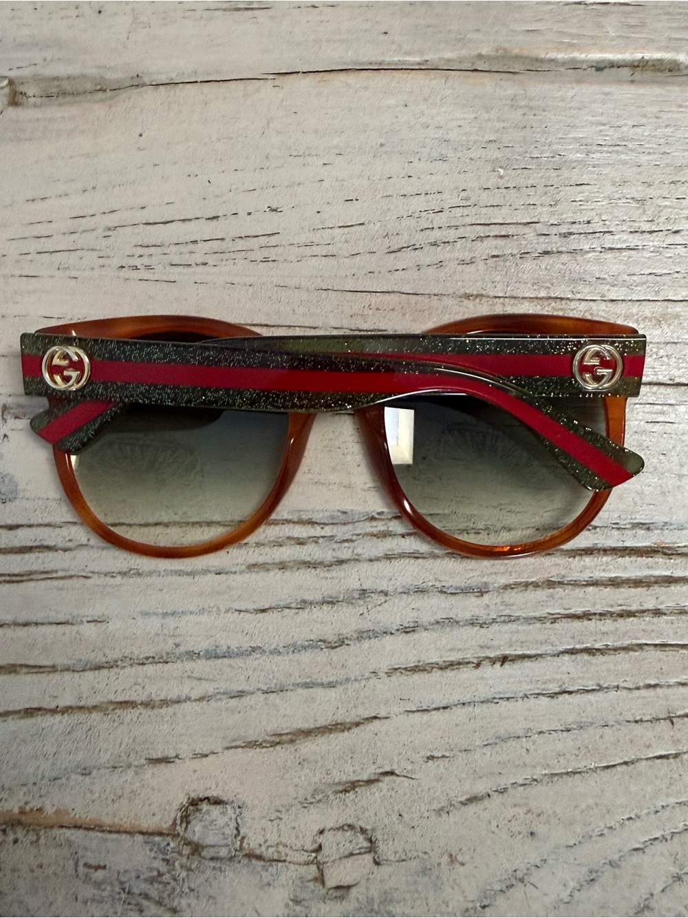 Gucci Women’s Sunglass Frames GG0035SN Green/Red Web Stripe - Picture 6 of 9